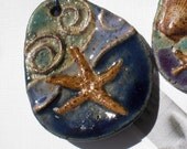 Cobalt Surf Stoneware Starfish Focal