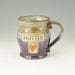 SMITTEN Mug, 16 Ounce Coffee Mug, Pottery Beer Mug, Soft Blue and Purple, Humorous Saying, Ready To Ship