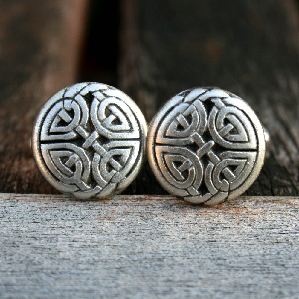 Cufflinks - Celtic Eternal Knot, Antique Silver Finish