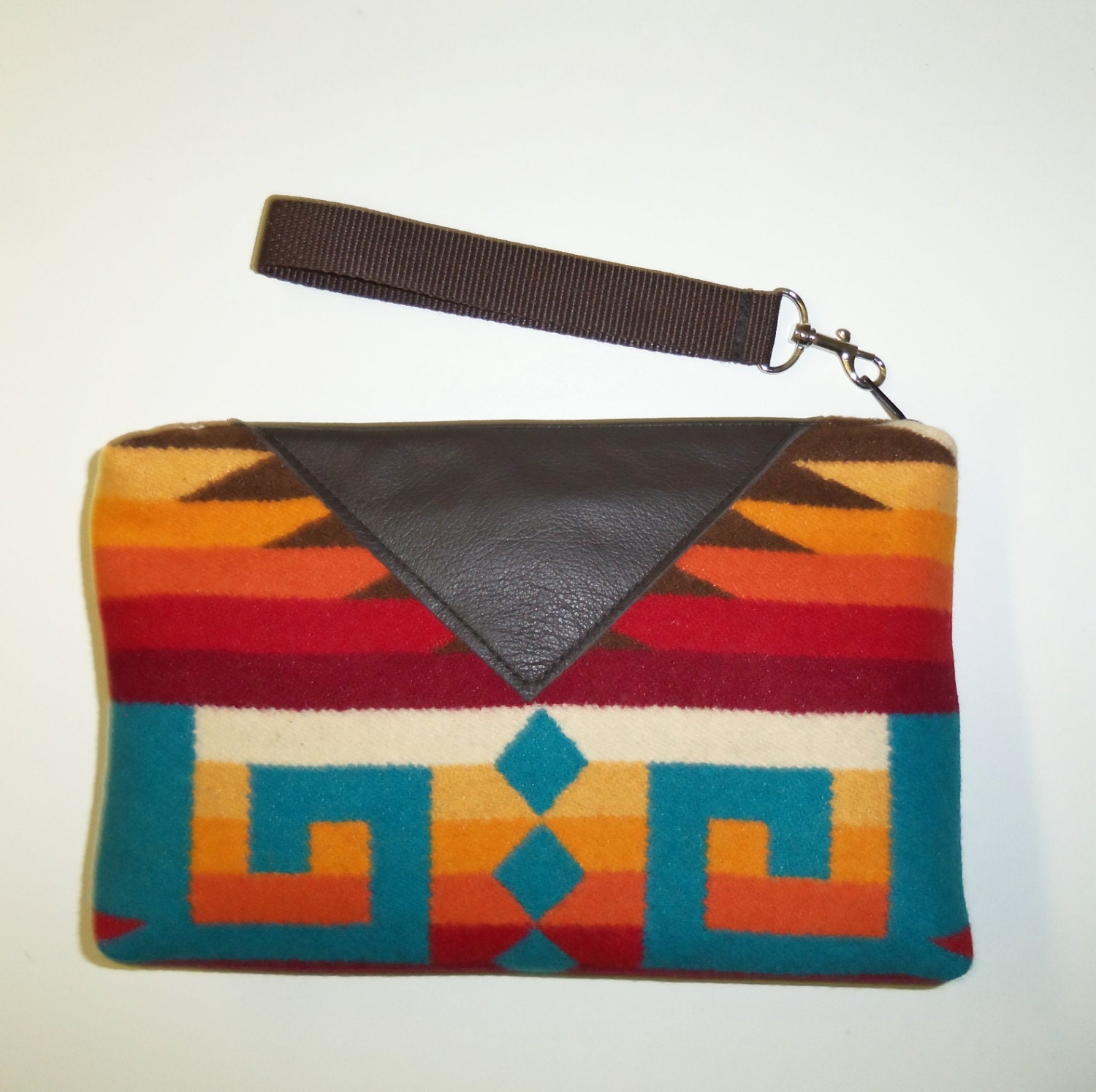 Purse Wrist Bag Clutch Bag Blanket Weight Wool Southwest Style