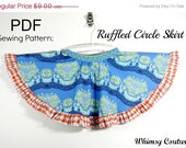 On Sale 2.50 Off Whimsy Couture Sewing Pattern Tutorial ebook -- Ruffled Circle Skirt -- sizes 3m through 8 girls PDF Instant