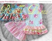 On Sale 2.50 Off Whimsy Couture Sewing Pattern Tutorial ebook -- Single Double Triple Ruffle Capris And Pants -- many sizes PDF Instant