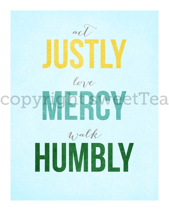 micah 6:8. an art print on metallic paper.