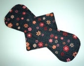 Cloth Menstrual Pad - 12.5" - Bamboo Hemp Core   - Ultra Absorbency - Heatwave Floral