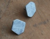 Small Polygon post earrings in Grey