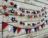 fourth of july felt banner // choose stars or pennants // red white and blue banner independence day bunting Il_170x135