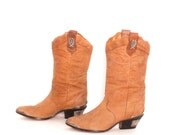 size 8 SOUTHWEST tan leather 80s ZODIAC slouchy BIKER ankle boots