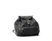 GRUNGE black leather 80s BACKPACK slouchy drawstring GOTH unisex