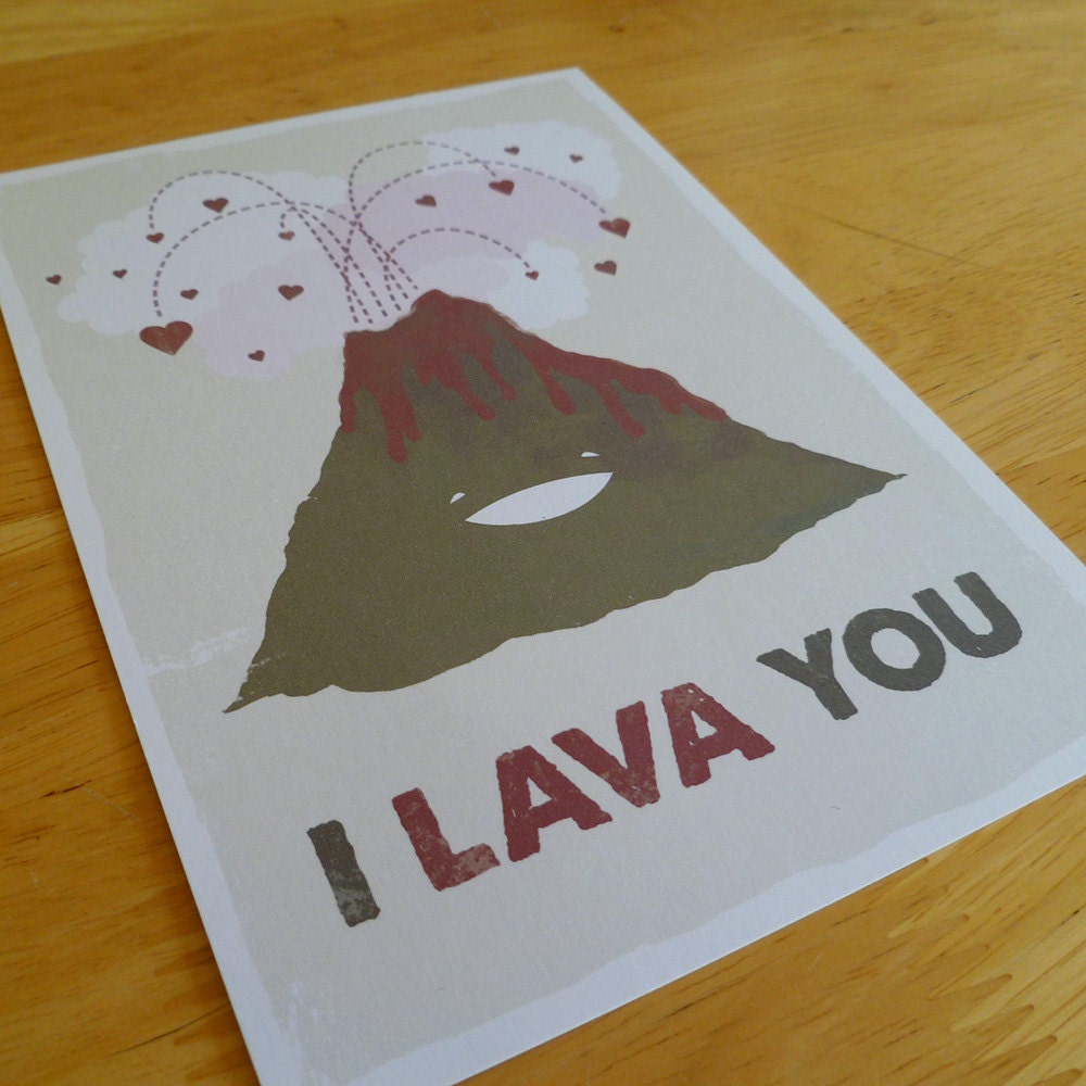 I Lava You, Volcano Valentine - Unframed 5x7 Archival Digital Print