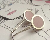 Pastel Pink Resin Earrings - Small Round Pink Drop Earrings- Pop - Nude Bush Pink - etsymetal team