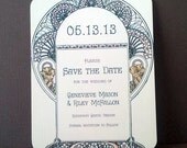Gatsby Garden Save The Date Cards - Art Nouveau 1920s Wedding Invitation - SAMPLE