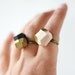 pale pink OR black gold dipped geo ring