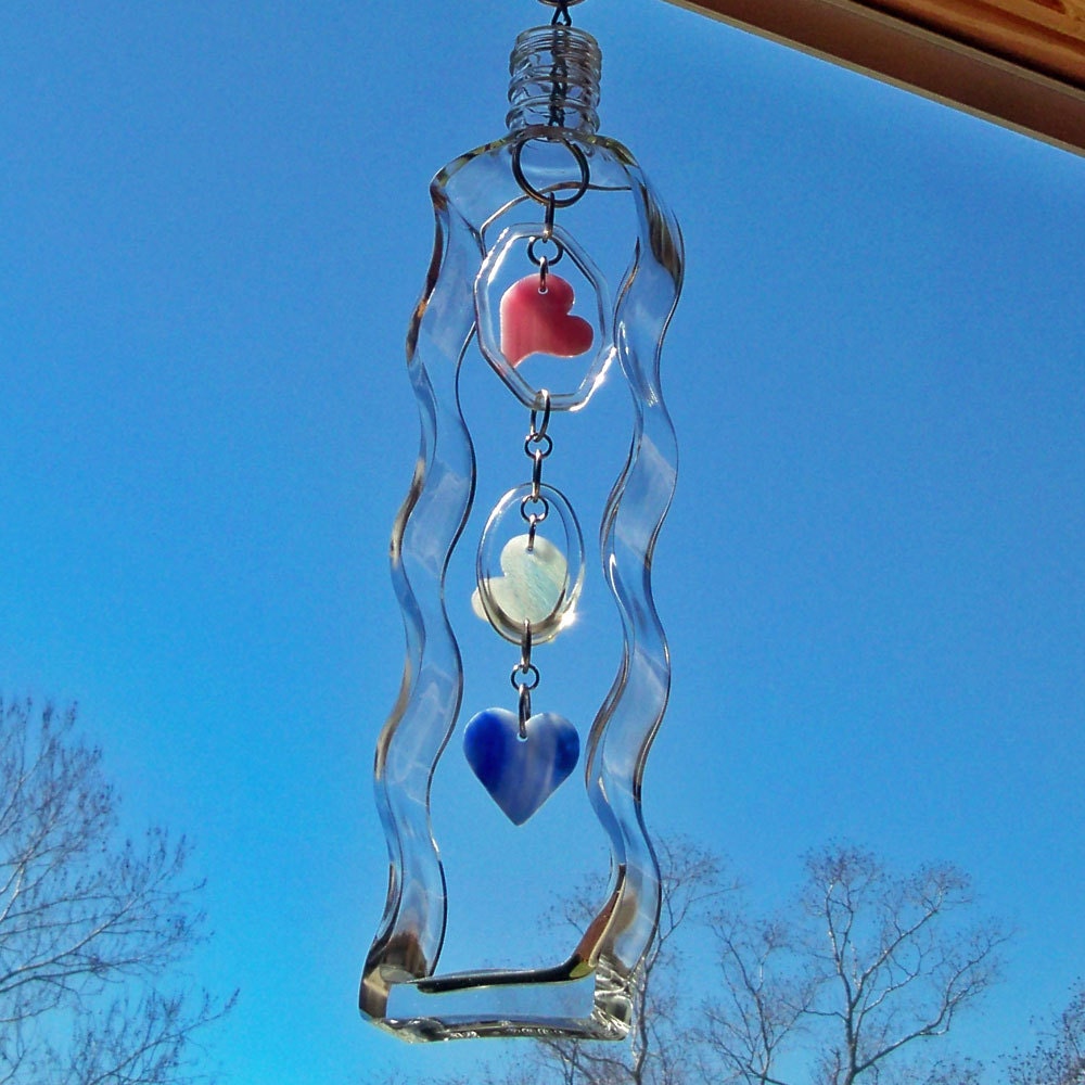 Bottle and Hearts Wind Chime/Suncatcher