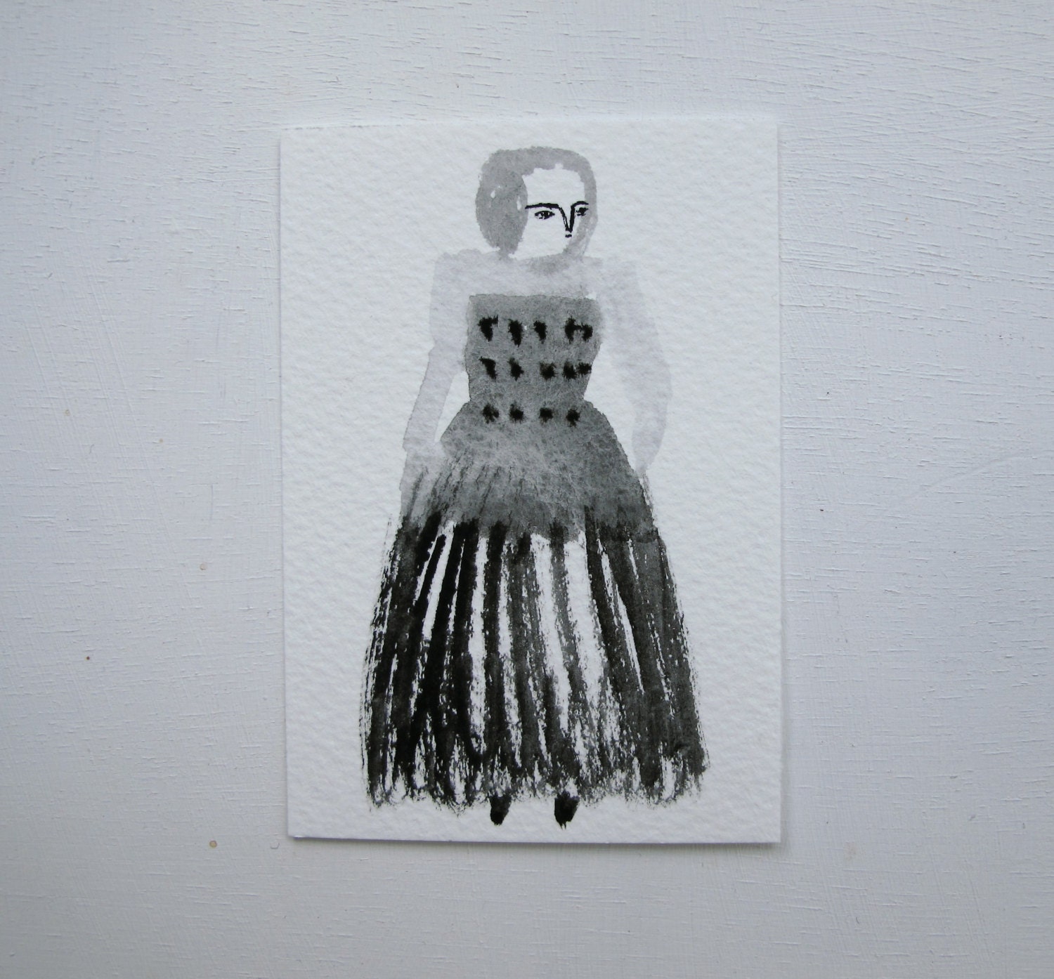 RESERVED tiny portrait series no.7 - original goauche sketch - artwork