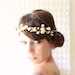 Wedding hair accessory, Bridal crown, Flower head piece, woodland wedding crown, ivory