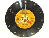 NEIL YOUNG 45 Record Clock -Heart Of Gold - 45rpm Desk or Wall