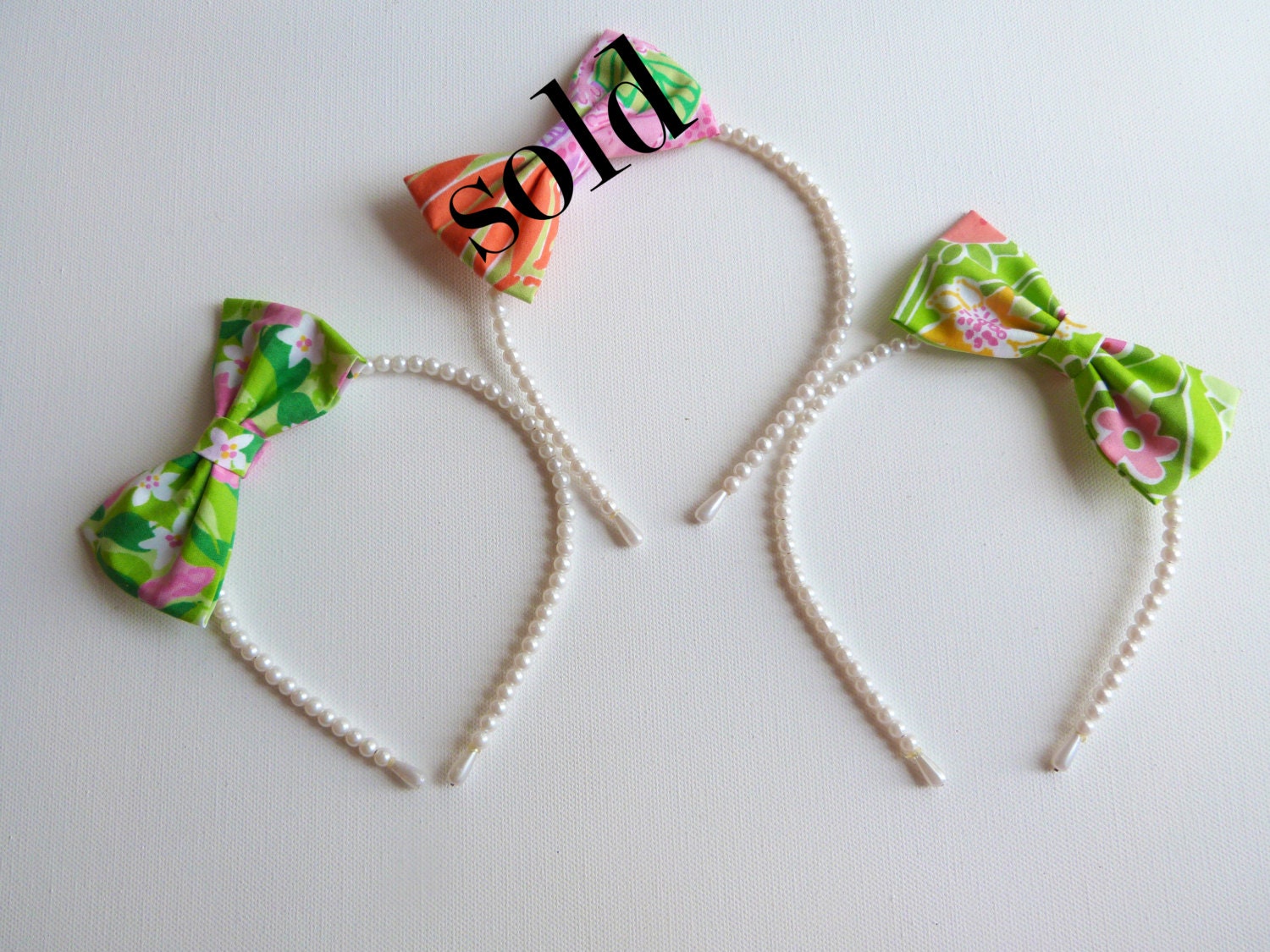 Lilly and Pearls Preppy Bow Headband