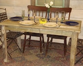 Driftwood Dining Room or Desk Table (54" x 30" x 29"H) Natural Round Legs