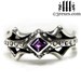 Silver Fairy Princess Engagement Ring Dark Purple Amethyst Promise Ring Size 7