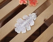 Silver Leaf Brooch, Oak Leaf, Real Leaf Pin, Sterling Silver Leaf, 10