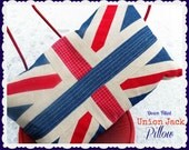 British Union Jack Flag  - Down Filled Pillow - Denim and Cotton