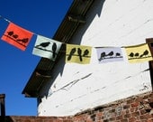 blackbird flags in multi colors- strand of 5