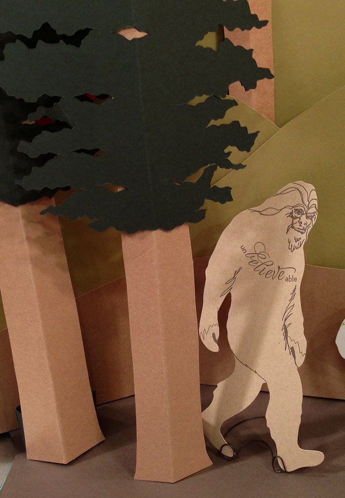 Bigfoot Sasquatch letterpress card
