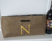 Burlap Not your Usual Wine Bag Personalized and Monogrammed with Your Initial