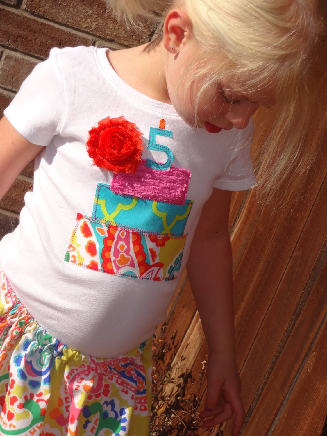 Tiered Birthday Cake Shirt...You Choose Colors....Add Matching Skirt for 10.00
