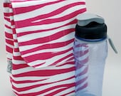 Lunch Tote Insulated Hot Pink Zebra Ready to Ship