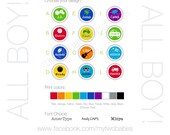 Waterproof kids labels : 1" size - 30 qty. per set