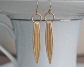 Tribal Earrings - Simple spears in brass