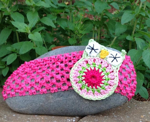 Handmade Crochet Owl Head Band