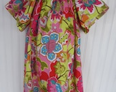 Pretty Girls Dress Spring Summer floral Asian inspired swing pink green yellow blue 2t thru 12