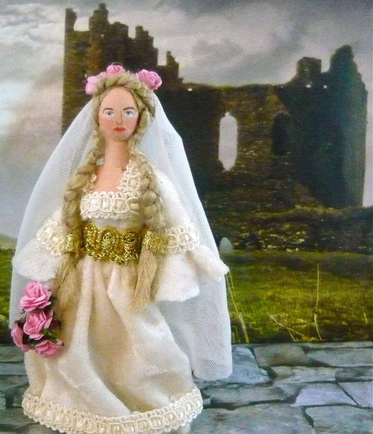 Medieval Bridal Miniature Historical Art Collectible Doll