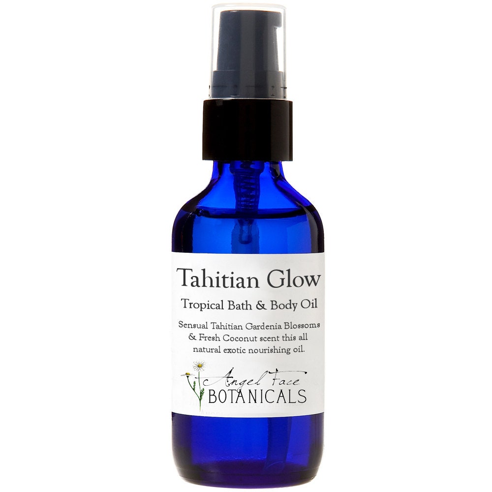 Tahitian Glow Coconut and Tahitian Gardenia Bath and Body Oil with Monoi de Tahiti - All Natural Body Care