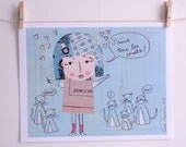 Love all the cats - Paper Collage - Paper doll - Print - cats