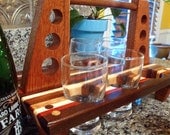 6 Handmade Wood Mini Brew Beer  6 Packs  - The Black and Tan - Beer Carrier - Perfect for Wedding Party