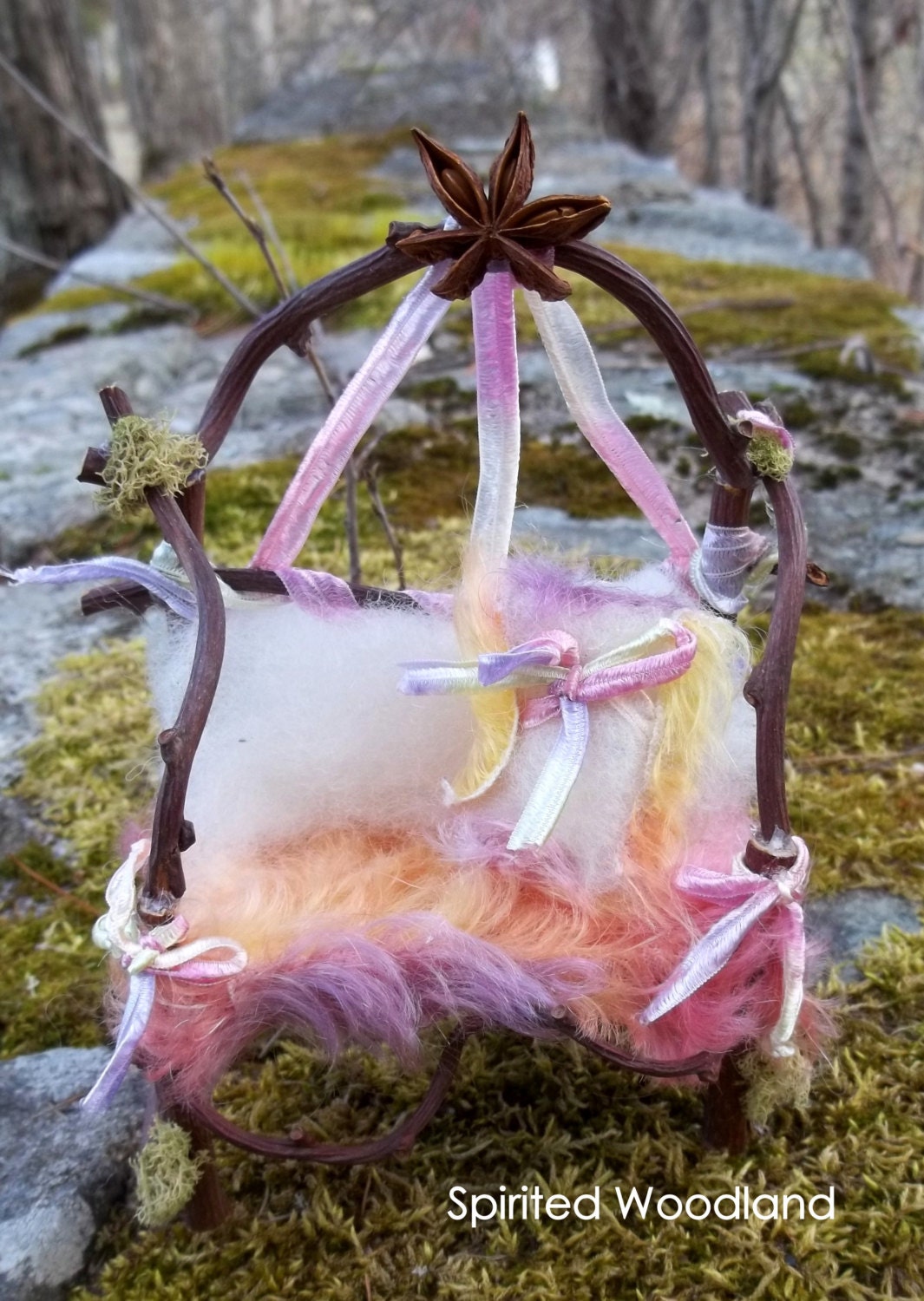 Miniature Fantasy Chair - Perfect for BJD Dolls - Spring Delight