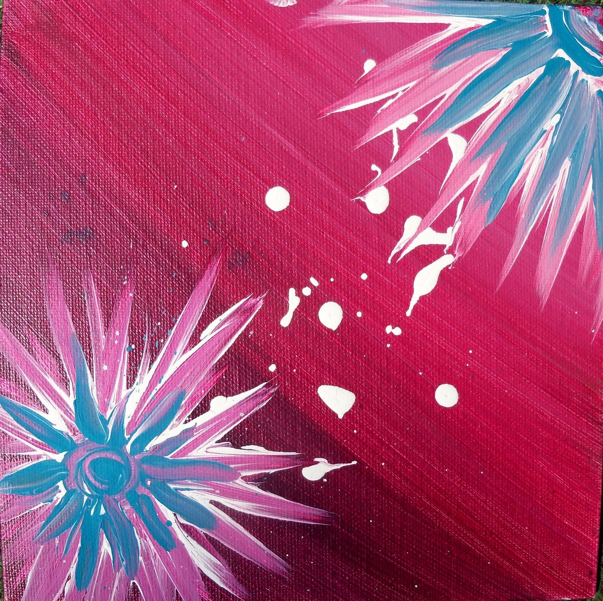 Star Flower red and blue