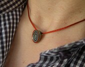 Blue and Copper Brown Spiral Mini Pendant...