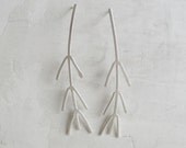 Silver Hemlock Dangle Post Earrings