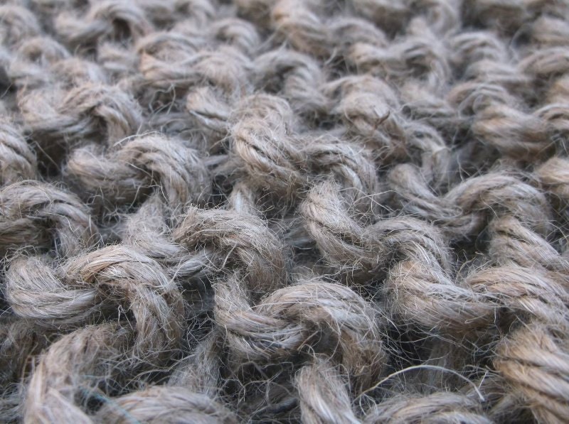Jute Cord Rectangular Knit Rug 20" x 28" with Rug Pad READY TO SHIP