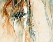 Percy - a cute fuzzy fun horse - 5 x 7 print of an original watercolor painting
