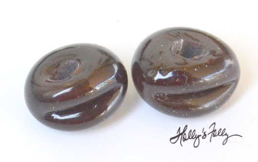 Espresso Beans Coffee Glass Beads Brown Lampwork Made to Order