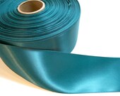 Single-sided emerald green satin ribbon 2 1/4 inches wide x 2 yards/ Craft Supplies/ Sewing Trim