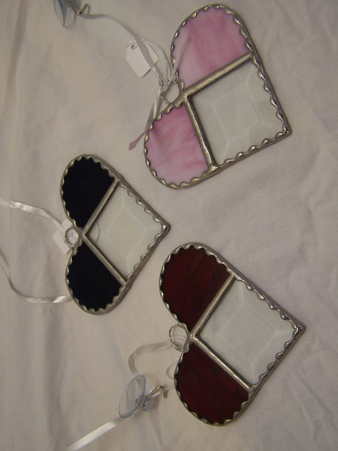 Great Beveled Stained Glass Valentine Heart Suncatcher