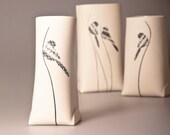 P-Sack.  Porcelain Vase with A Black Bird (small). Contemporary ceramic craft. Designed and Crafted by Wapa Studio