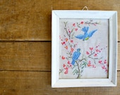 Vintage Bluebird Needlework Picture