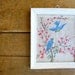 Vintage Bluebird Needlework Picture